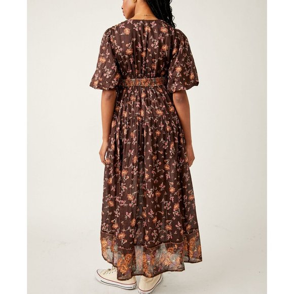🎉LAST CHANCE🎉 FREE PEOPLE Lysette Maxi Dress / Chocolate Combo - Picture 3 of 10